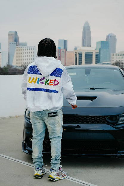 White Say Hello Zip-up