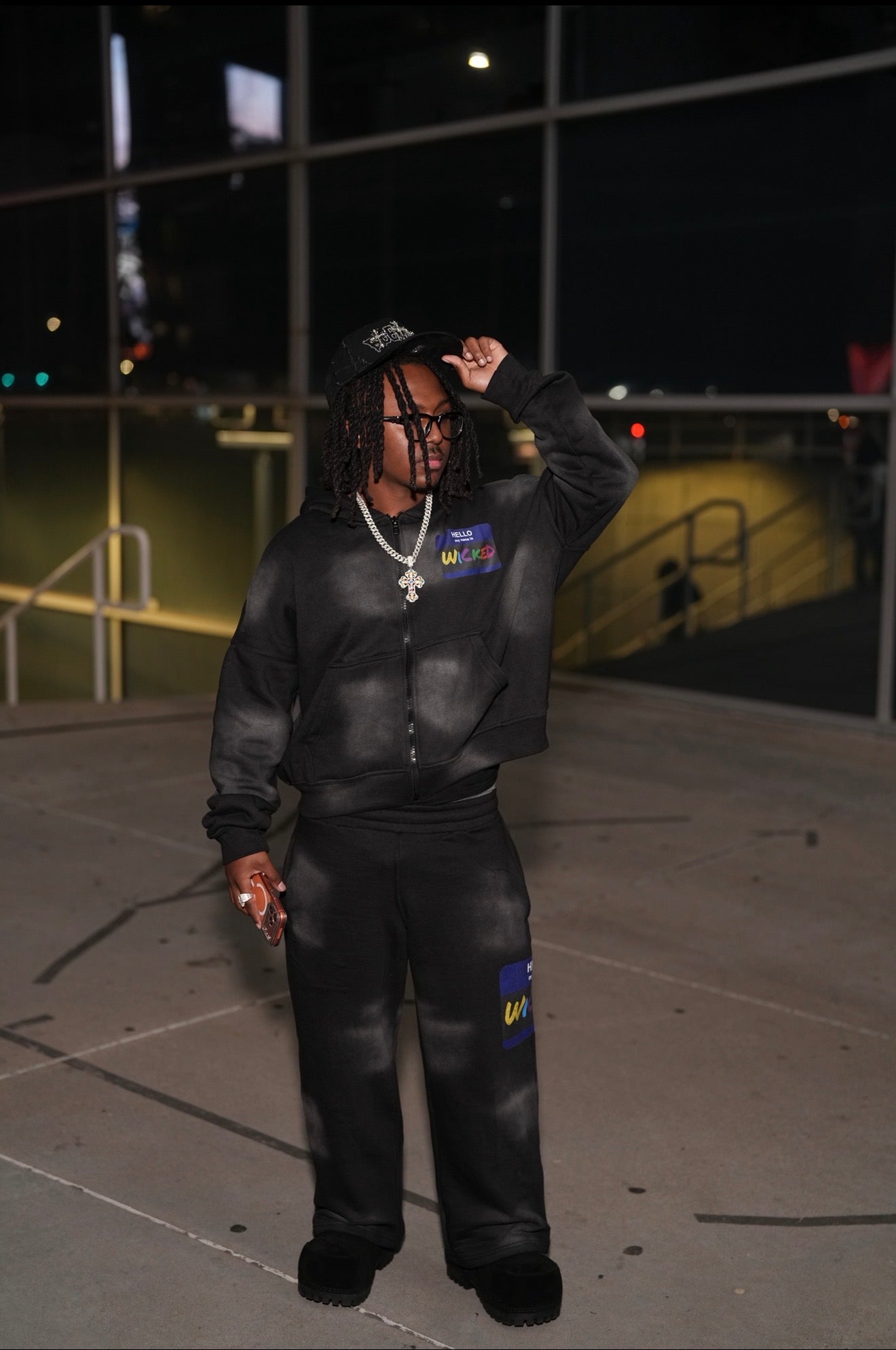 Black Say Hello Zip-up